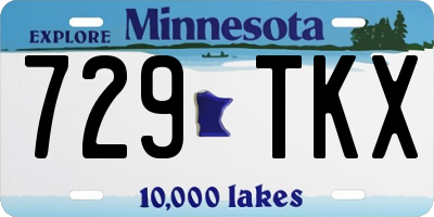 MN license plate 729TKX