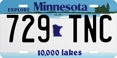 MN license plate 729TNC