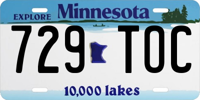 MN license plate 729TOC
