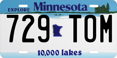 MN license plate 729TOM