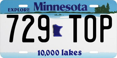 MN license plate 729TOP