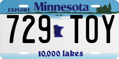 MN license plate 729TOY