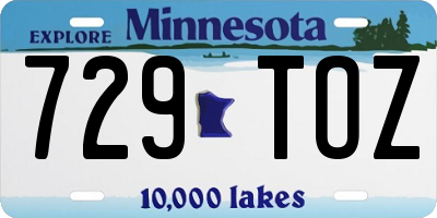 MN license plate 729TOZ