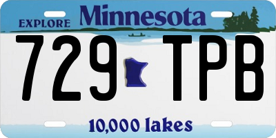 MN license plate 729TPB