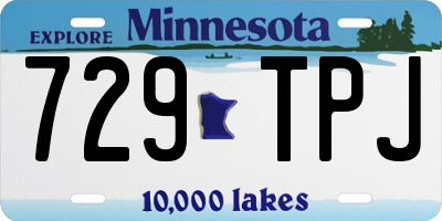 MN license plate 729TPJ