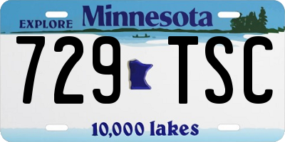 MN license plate 729TSC