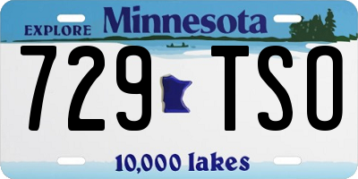 MN license plate 729TSO
