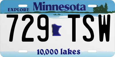 MN license plate 729TSW