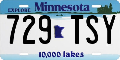 MN license plate 729TSY