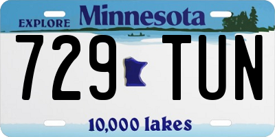 MN license plate 729TUN