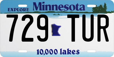 MN license plate 729TUR