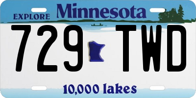 MN license plate 729TWD