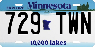 MN license plate 729TWN