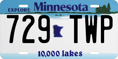 MN license plate 729TWP