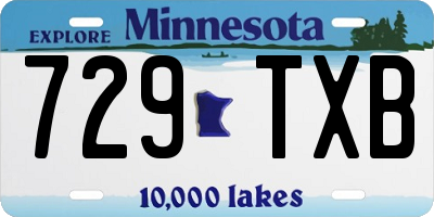 MN license plate 729TXB