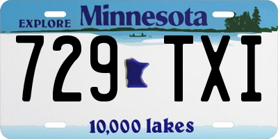 MN license plate 729TXI