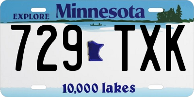 MN license plate 729TXK