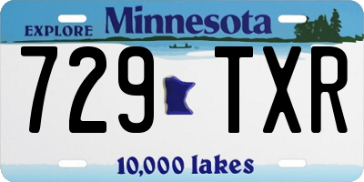 MN license plate 729TXR