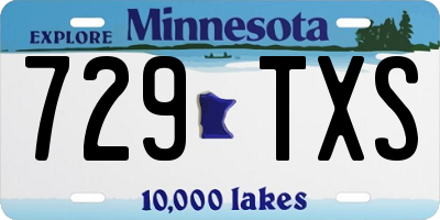 MN license plate 729TXS