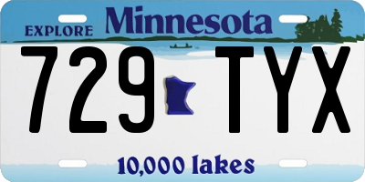 MN license plate 729TYX
