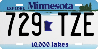MN license plate 729TZE