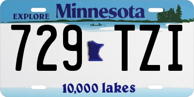 MN license plate 729TZI