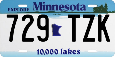 MN license plate 729TZK