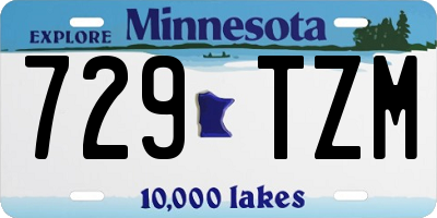 MN license plate 729TZM