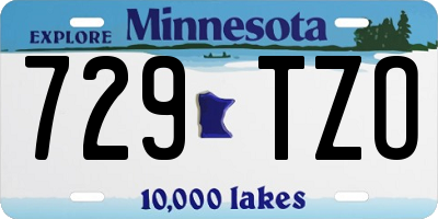 MN license plate 729TZO