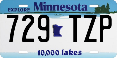 MN license plate 729TZP