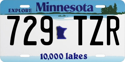 MN license plate 729TZR