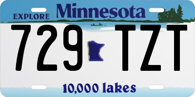 MN license plate 729TZT