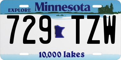 MN license plate 729TZW