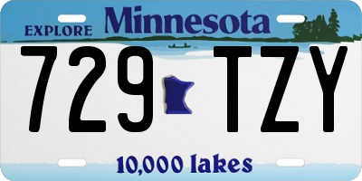 MN license plate 729TZY