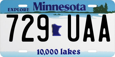 MN license plate 729UAA
