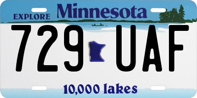 MN license plate 729UAF