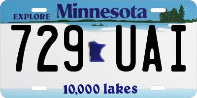 MN license plate 729UAI