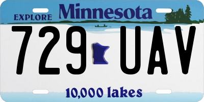 MN license plate 729UAV
