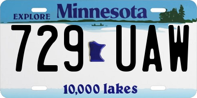 MN license plate 729UAW