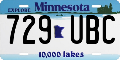 MN license plate 729UBC