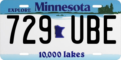 MN license plate 729UBE