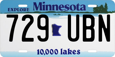 MN license plate 729UBN