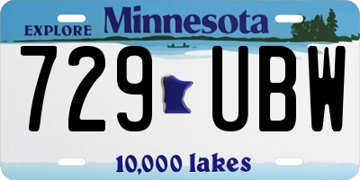 MN license plate 729UBW