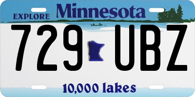 MN license plate 729UBZ