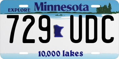 MN license plate 729UDC