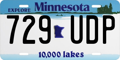 MN license plate 729UDP