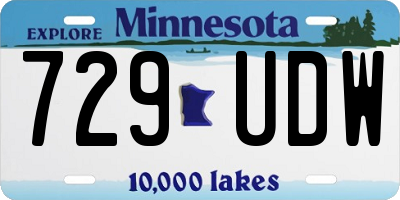 MN license plate 729UDW