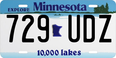 MN license plate 729UDZ