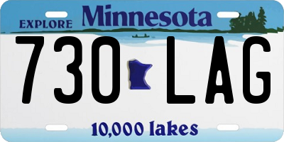 MN license plate 730LAG