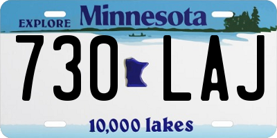 MN license plate 730LAJ